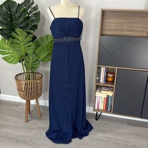 nwt // Alexia Designs formal dress with beaded detail and shawl scarf